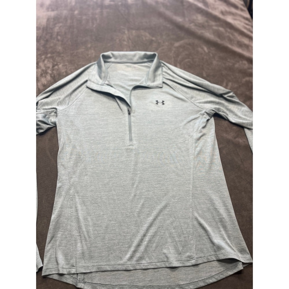 Under Armour XL Gray Long Sleeve 1/4 Zip Pullover HeatGear Athletic Top‎